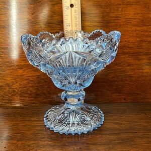 Imperial Glass Nucut  212 Blue open jam/jelly footed  used as a candy di…
